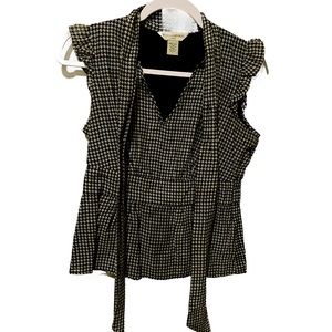 Banana Republic Black and White Houndstooth Blouse